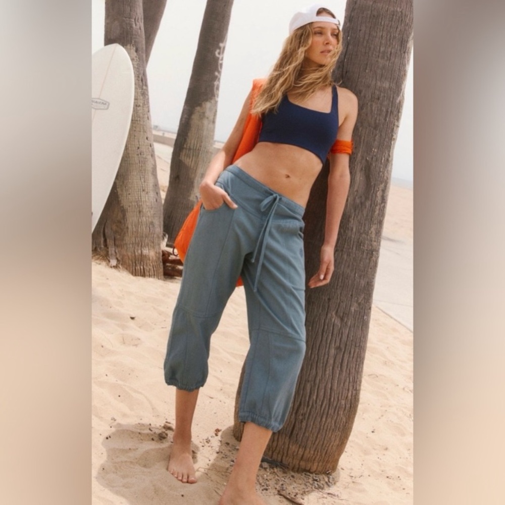 FP Movement For Real Crop Pants NWT Baggy Summer Storm Green Khaki